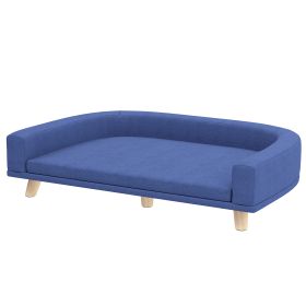 Dog Sofa Couch Bed With Washable Cushion For Large Dogs, Cats, Blue (Color: Blue)