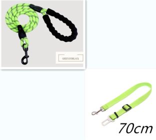 Reflective Dog Leash Nylon Pet Dog Leash Rope For Small Medium Large Dogs Walking Training Pet Suppiles (Color: Green set)
