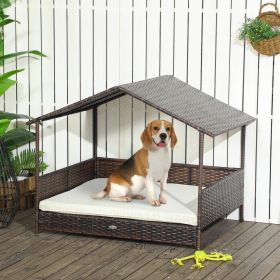 Outdoor Dog Bed with Canopy (Option: Cream White-840x205x690 mm)
