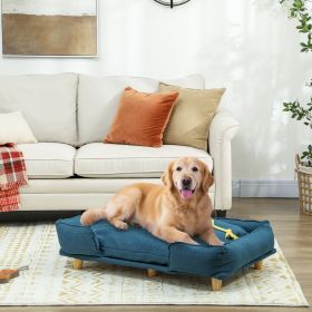 Dog Sofa Couch Bed With Washable Cushion For Large Dogs (Color: Blue-740x160x590 mm)
