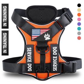 Reflective Breathable Solid Color Polyester Dog Strap (Option: Orange-XL)