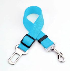 Retractable Dog Safety Belt Car Safety Belt For Pet Dog Supplies Car Safety Buckle (Color: Sky Blue)
