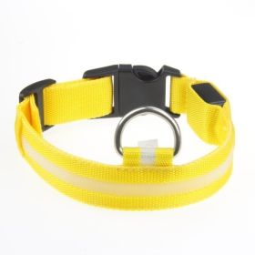 LED Luminous Pet Dog Collar Night (Option: Yellow Light-L)